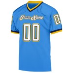 Custom Powder Blue White-Navy Mesh Authentic Throwback Football Jersey Custom Powder Blue White-Navy Mesh Authentic Throwback Football Jersey