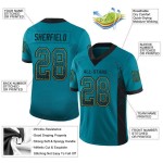 Custom Teal Black-Old Gold Mesh Drift Fashion Football Jersey Custom Teal Black-Old Gold Mesh Drift Fashion Football Jersey