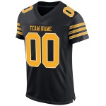 Custom Black Gold-White Mesh Authentic Football Jersey Custom Black Gold-White Mesh Authentic Football Jersey
