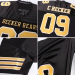 Custom Black Gold-White Mesh Authentic Football Jersey Custom Black Gold-White Mesh Authentic Football Jersey