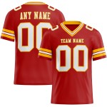 Custom Red White-Gold Mesh Authentic Football Jersey Custom Red White-Gold Mesh Authentic Football Jersey