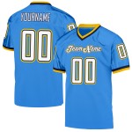 Custom Powder Blue White-Navy Mesh Authentic Throwback Football Jersey Custom Powder Blue White-Navy Mesh Authentic Throwback Football Jersey