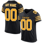 Custom Black Gold-White Mesh Authentic Football Jersey Custom Black Gold-White Mesh Authentic Football Jersey