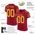 Custom Cardinal Gold-Black Mesh Authentic Football Jersey Custom Cardinal Gold-Black Mesh Authentic Football Jersey