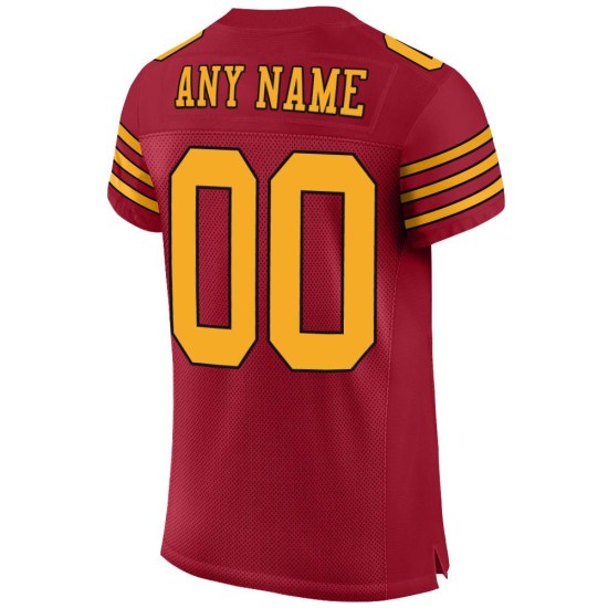 Custom Cardinal Gold-Black Mesh Authentic Football Jersey Custom Cardinal Gold-Black Mesh Authentic Football Jersey
